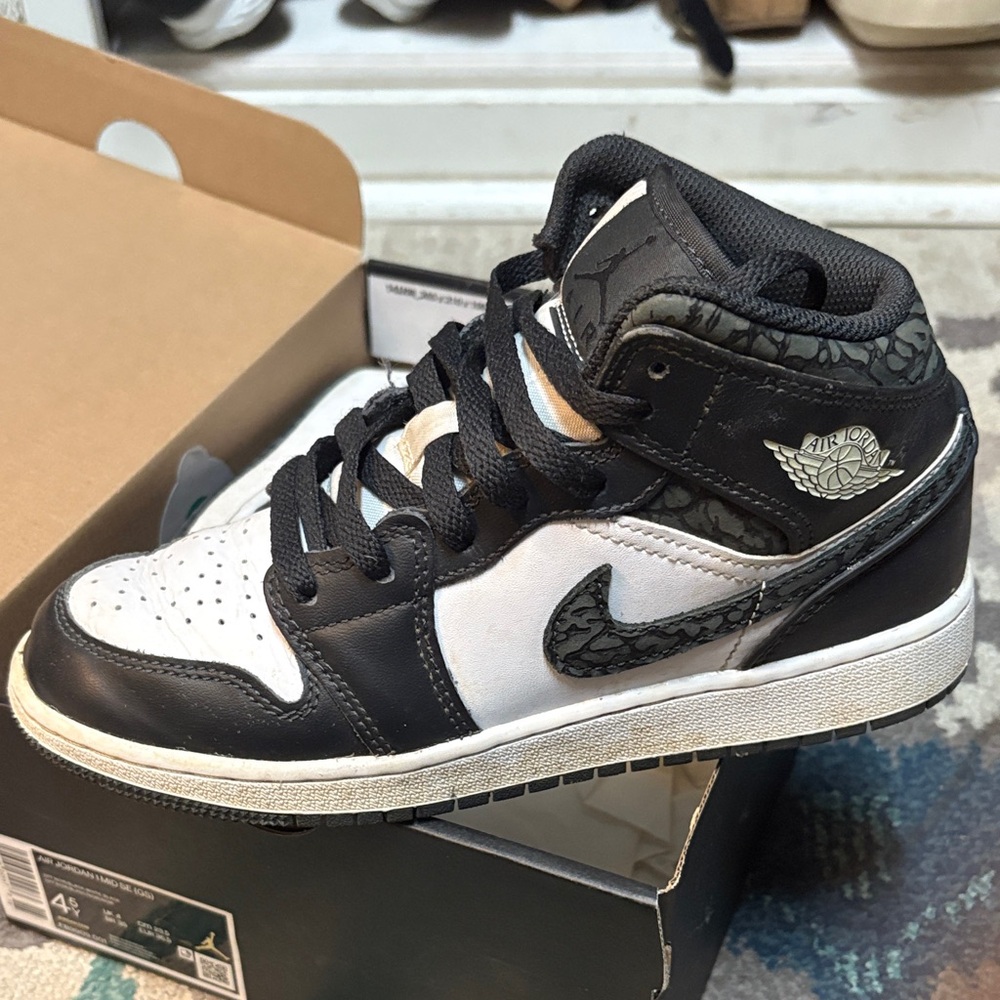 Jordan Kids Black and White Sneakers